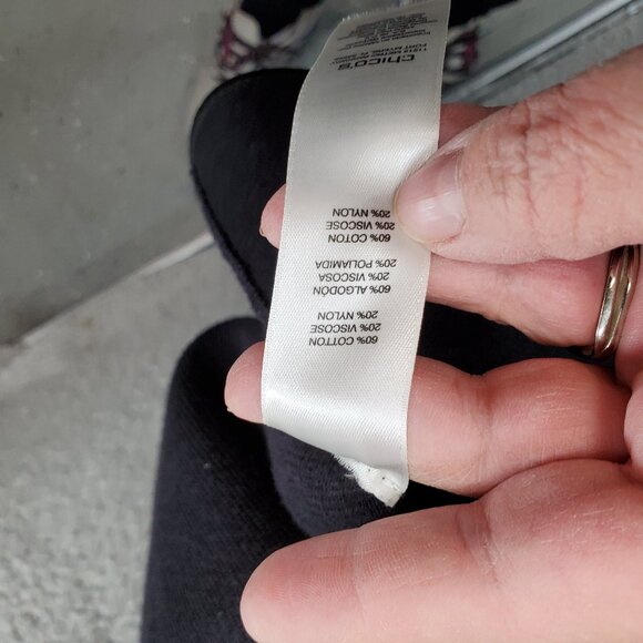 Chicos Longline Cardigan Size 1 Small Pockets Open Front Black Sleeveless - Picture 7 of 11